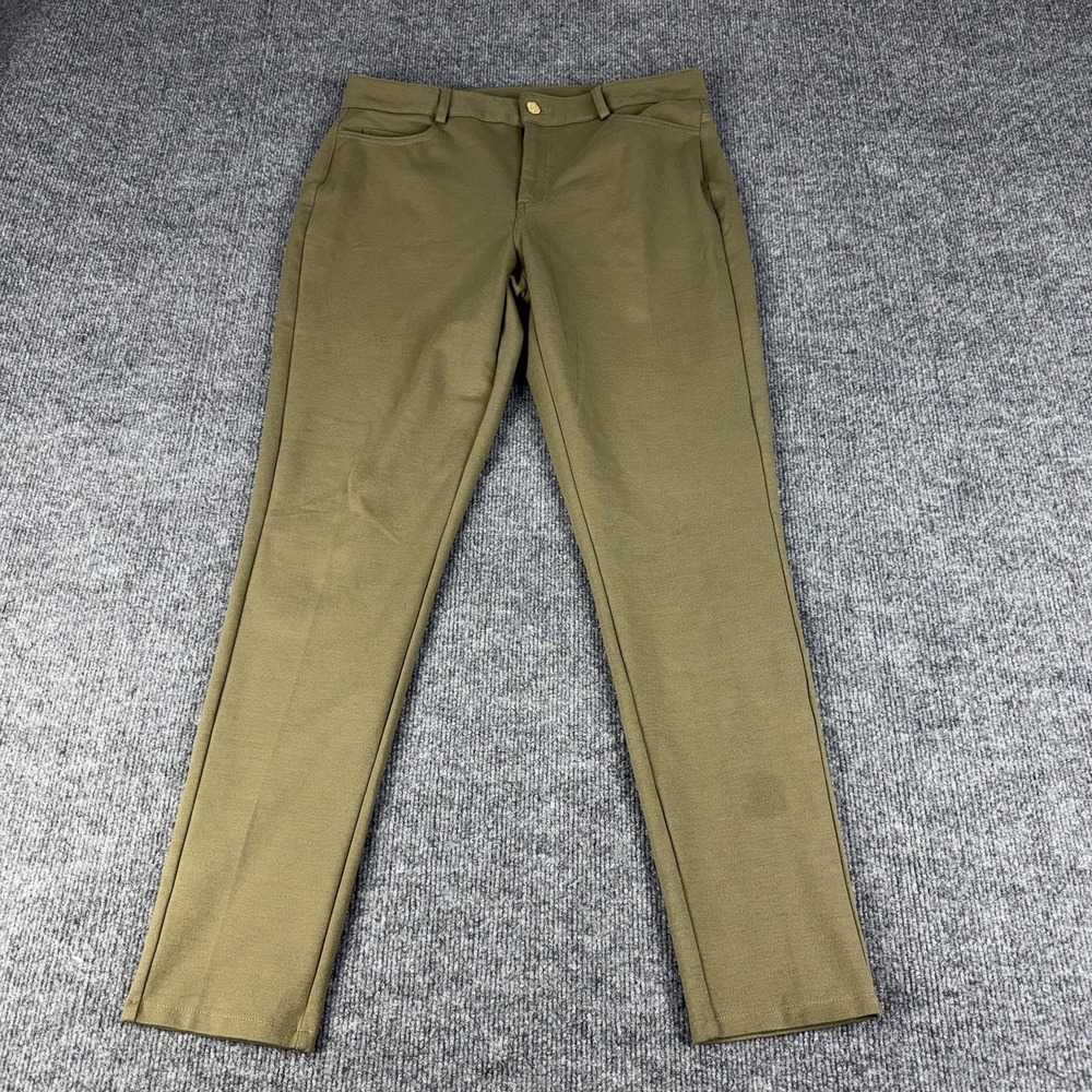 Michael Michael Kors Pants Womens 10 Green Ponte Straight Leg Stretch Khakis